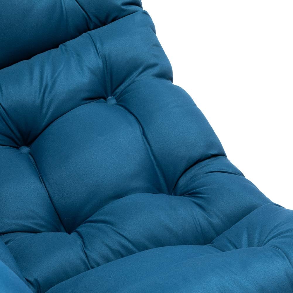 HollyHOME Lazy Chair with Armrest and Side Pocket, Comfy Accent Lounge Chair,Leisure Sofa Armchair for Living Room, Bedroom, Dorm, or Small Spaces, Oversized Reading Sofa Chair,Navy Blue