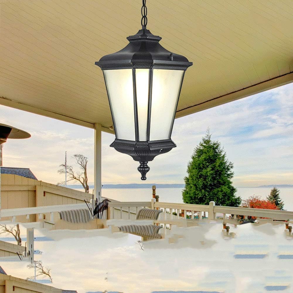 Nordic Outdoor Hanging Lamp Modern Creative Landscape Pendant Lights Villa Pavilion Garden Decoration Chandelier Aisle Waterproof IP55 Metal with Glass Lampshade Lamps