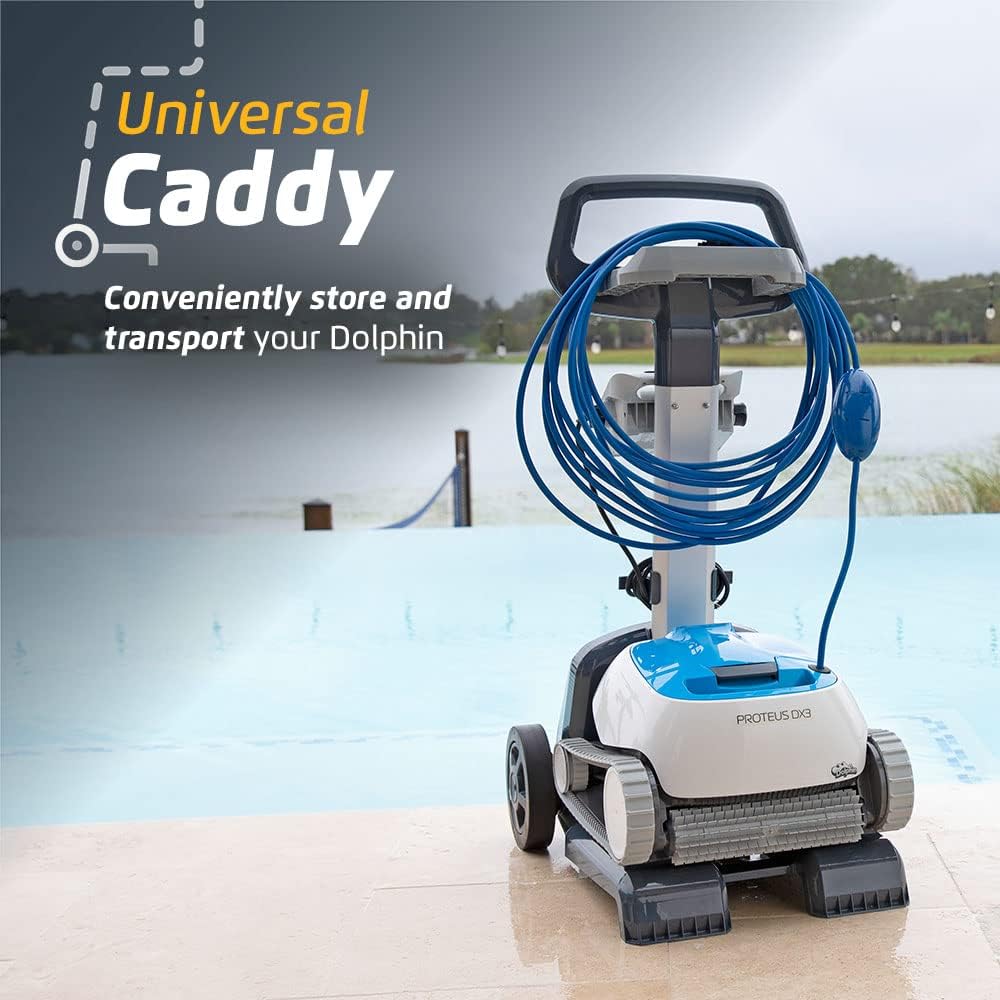 Dolphin Proteus DX3 Automatic Robotic Pool Vacuum Cleaner Includes Caddy for Easy to Transport and Storage, Ideal for In-Ground Pool up to 33 FT in Length