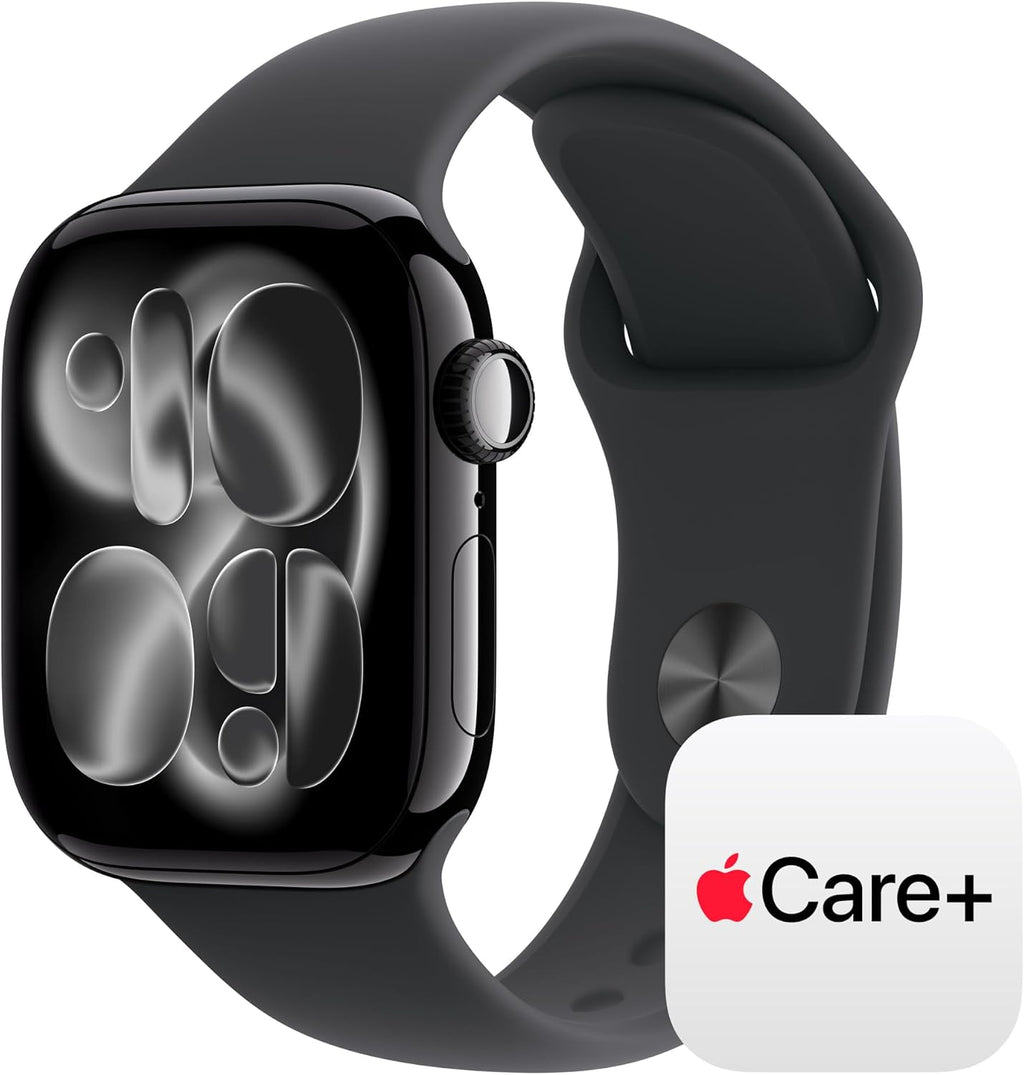 Apple Watch Series 11 [GPS 42mm] Smartwatch with Jet Black Aluminium Case with Black Sport Band - S/M. Sleep Score, Fitness Tracker, Health Monitoring with AppleCare+ (2 Years)