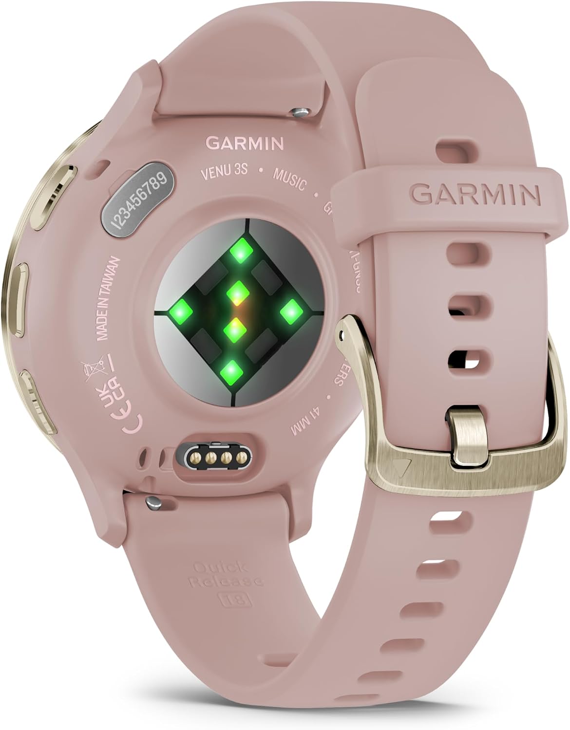 Garmin Venu 3S Advanced Fitness and Health Tracker Smart Watch Soft Gold Stainless Steel Bezel with Dust Rose Case and 41MM Silicone Band 1.2 Inch AMOLED Touch Screen Display Bundle