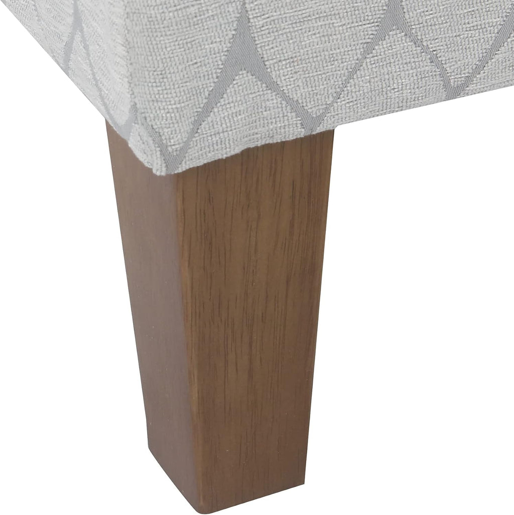 Kinfine K6384Np-F2244 Geometric Patterned Fabric Upholstered Wooden Bench with Hinged Storage, Large, Gray and Brown