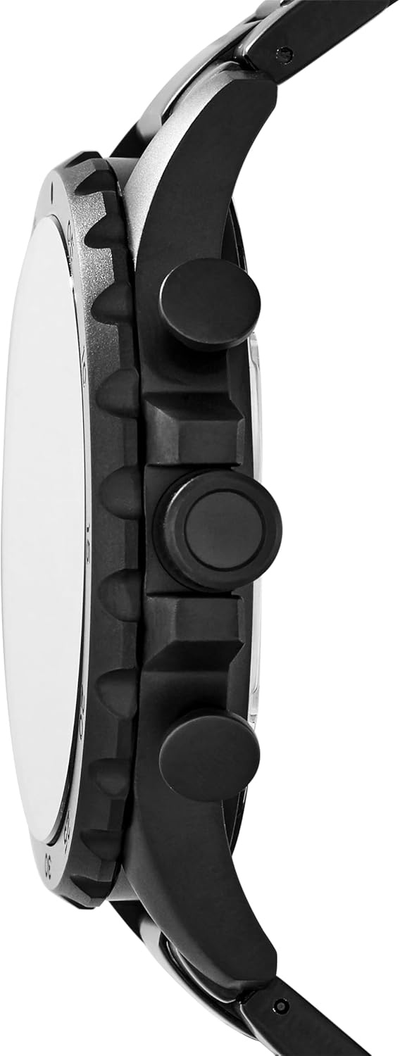 Fossil Men's Nate Quartz Watch, Oversized Stainless Steel Chronograph Watch for Men