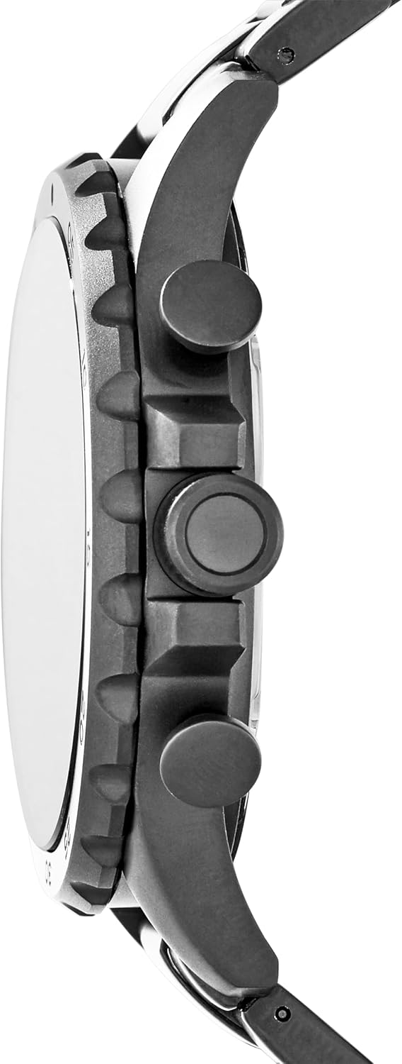 Fossil Men's Nate Quartz Watch, Oversized Stainless Steel Chronograph Watch for Men