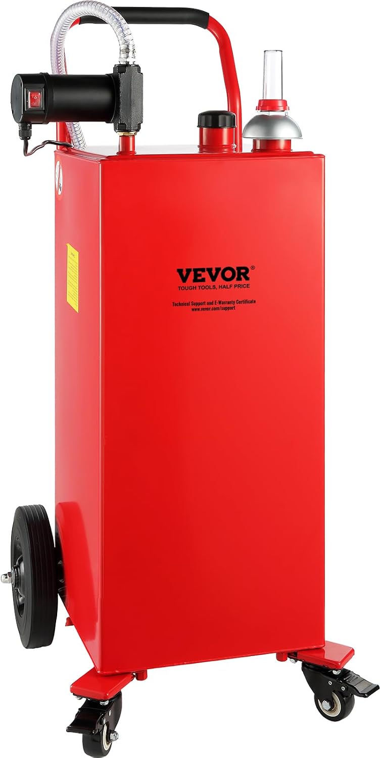 VEVOR 30 Gallon Diesel Caddy, 23.5 L/min, 180W Portable Storage Tank Container with Electric Pump Wheels, Diesel Transfer Storage Tank for Fueling