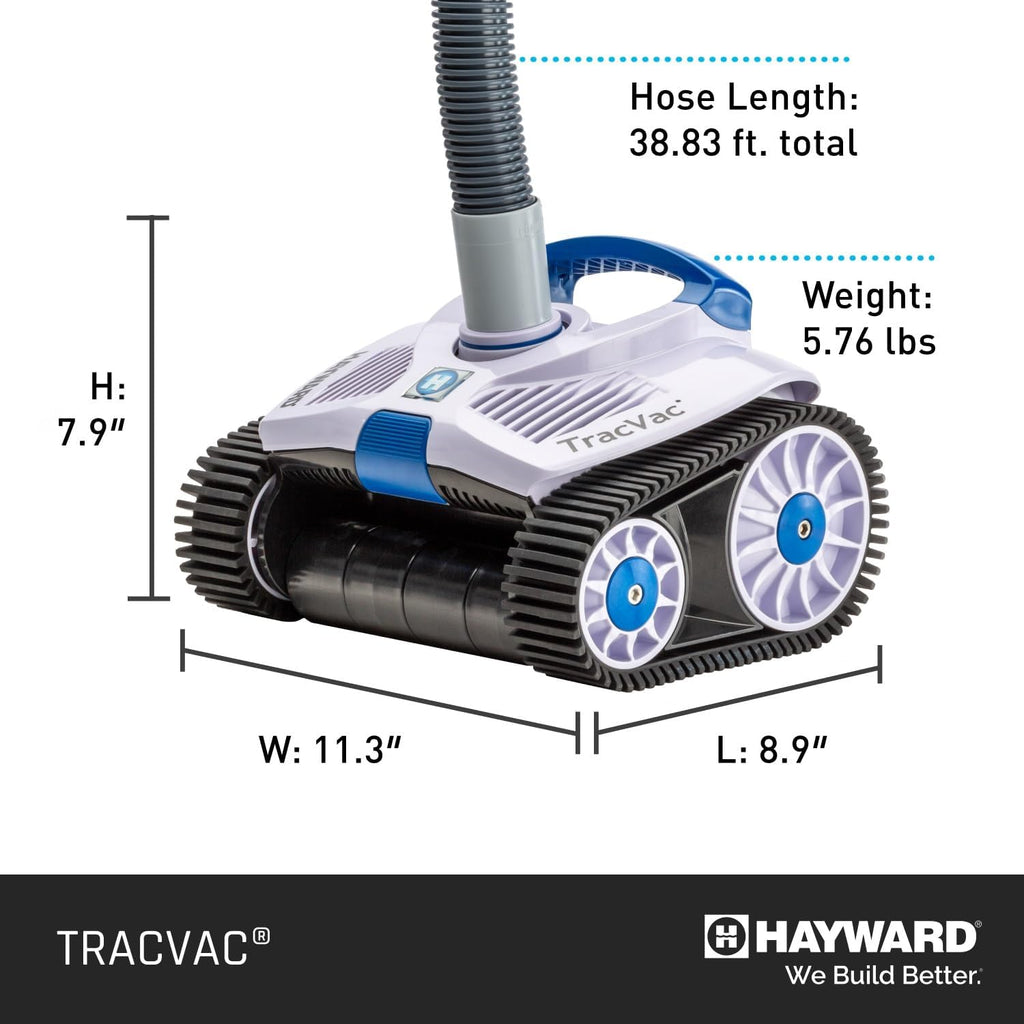 Hayward TracVac Pool Vacuum for Inground Pools Suction Pool Cleaner (Easy Install, No Batteries Needed with 38.83 Ft Hose and Install Kit)
