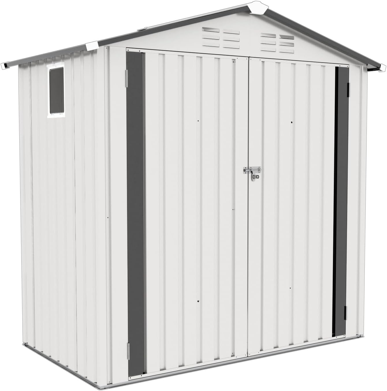6x3.6FT Storage Shed, Outdoor Galvanized Steel Garden Shed with Lockable Door & Window, Waterproof Metal Tool Storage for Garden, Backyard, Patio, Lawn
