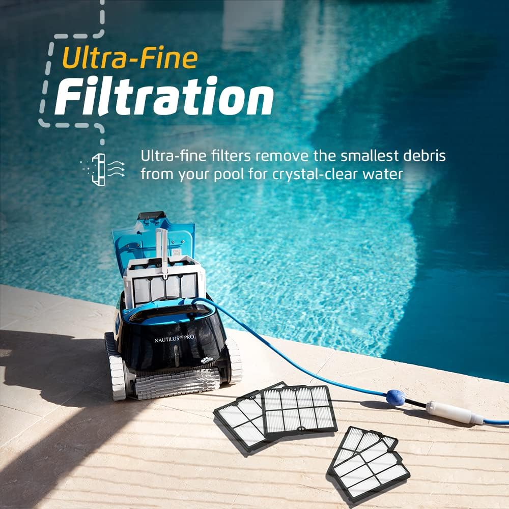 Dolphin Nautilus CC Pro Wi-Fi Automatic Robotic Pool Vacuum Cleaner Includes Ultra-Fine Filters for an Ultimate Clean, Ideal for In-Ground Pools up to 50 FT in Length