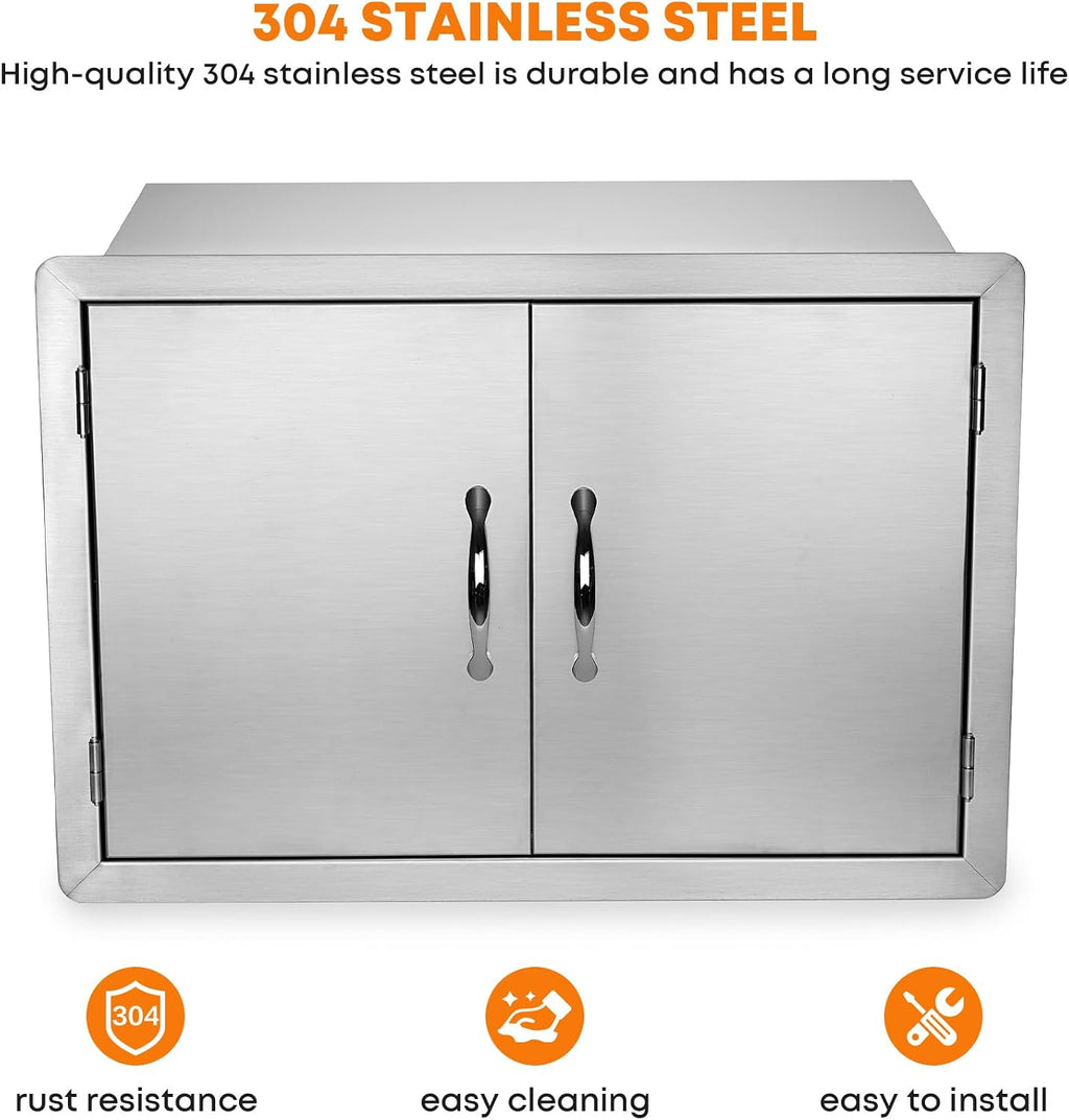Stanbroil Stainless Steel Outdoor Kitchen Double Door Dry Storage Pantry, 30- Inch