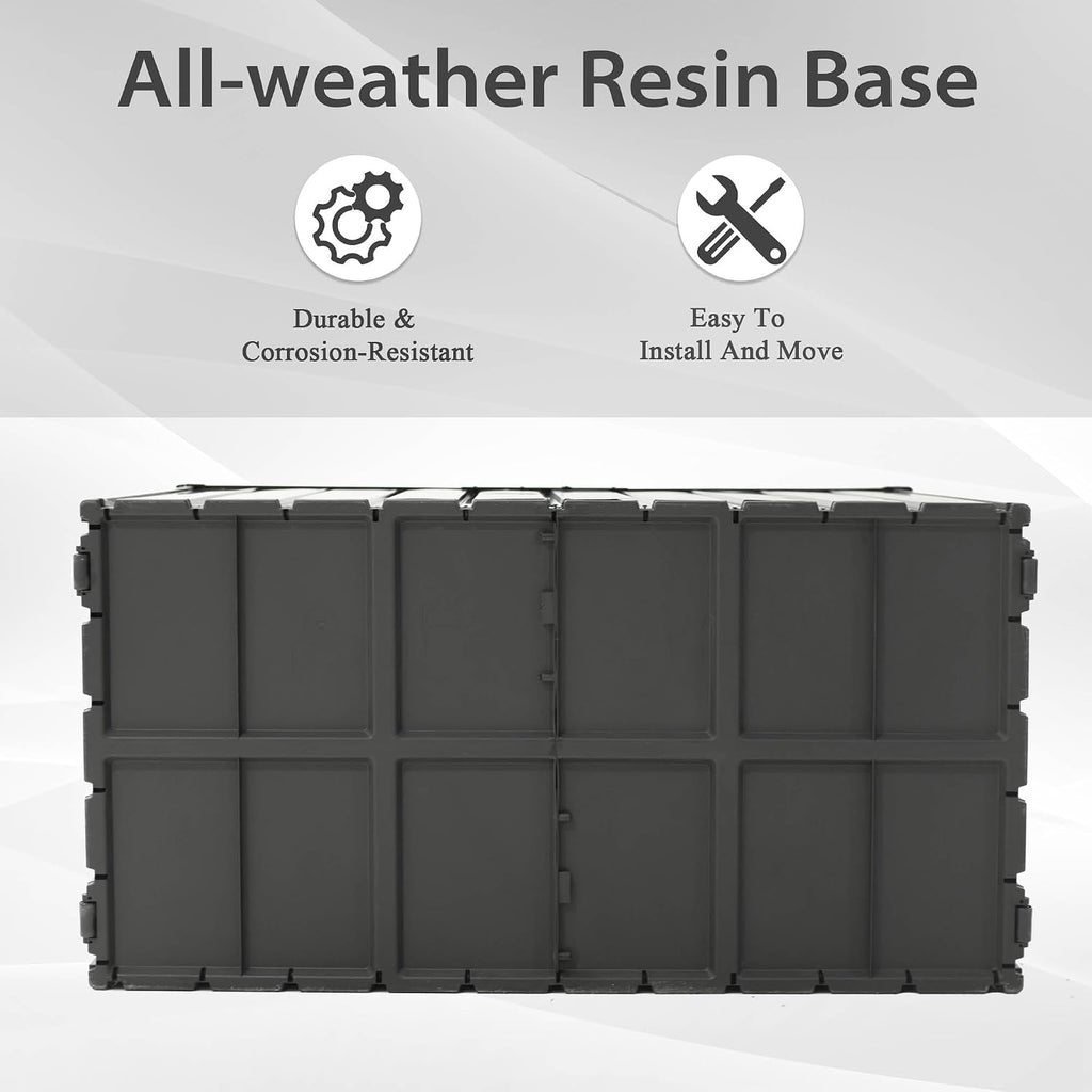 Deck Box 100 Gallon, Patio Storage Cabinet, Waterproof Outdoor Storage, Resin Lid Metal Patio Storage Bin with Lockable, Dark Gray
