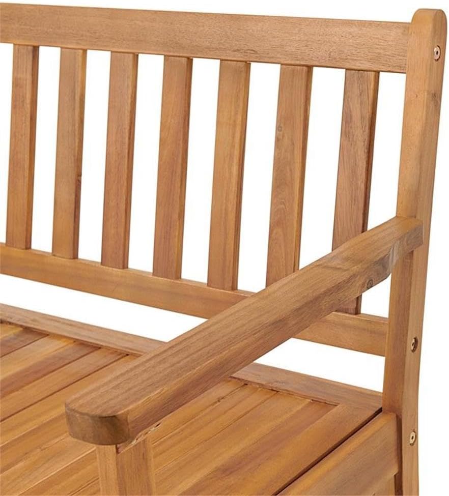 Londonderry 47 in. W Acacia Wood Outdoor Storage Bench, Store Blankets, Cushions, 100% Weather Resistant Wood, Perfect for Modern Garden Setting, Outdoor Furniture, Patio Bench, Garden