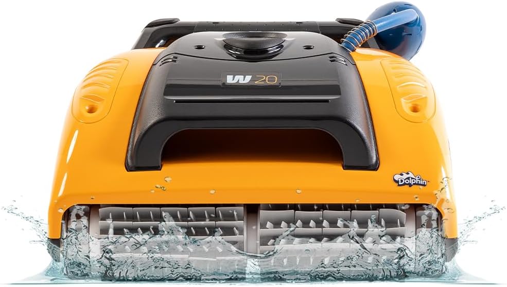 Dolphin W20 Automatic Robotic Pool Vacuum Cleaner Includes Remote Control and Caddy, Floor Cleaning Only, Ideal for Commercial Shallow Depth Pools up to 78 FT in Length