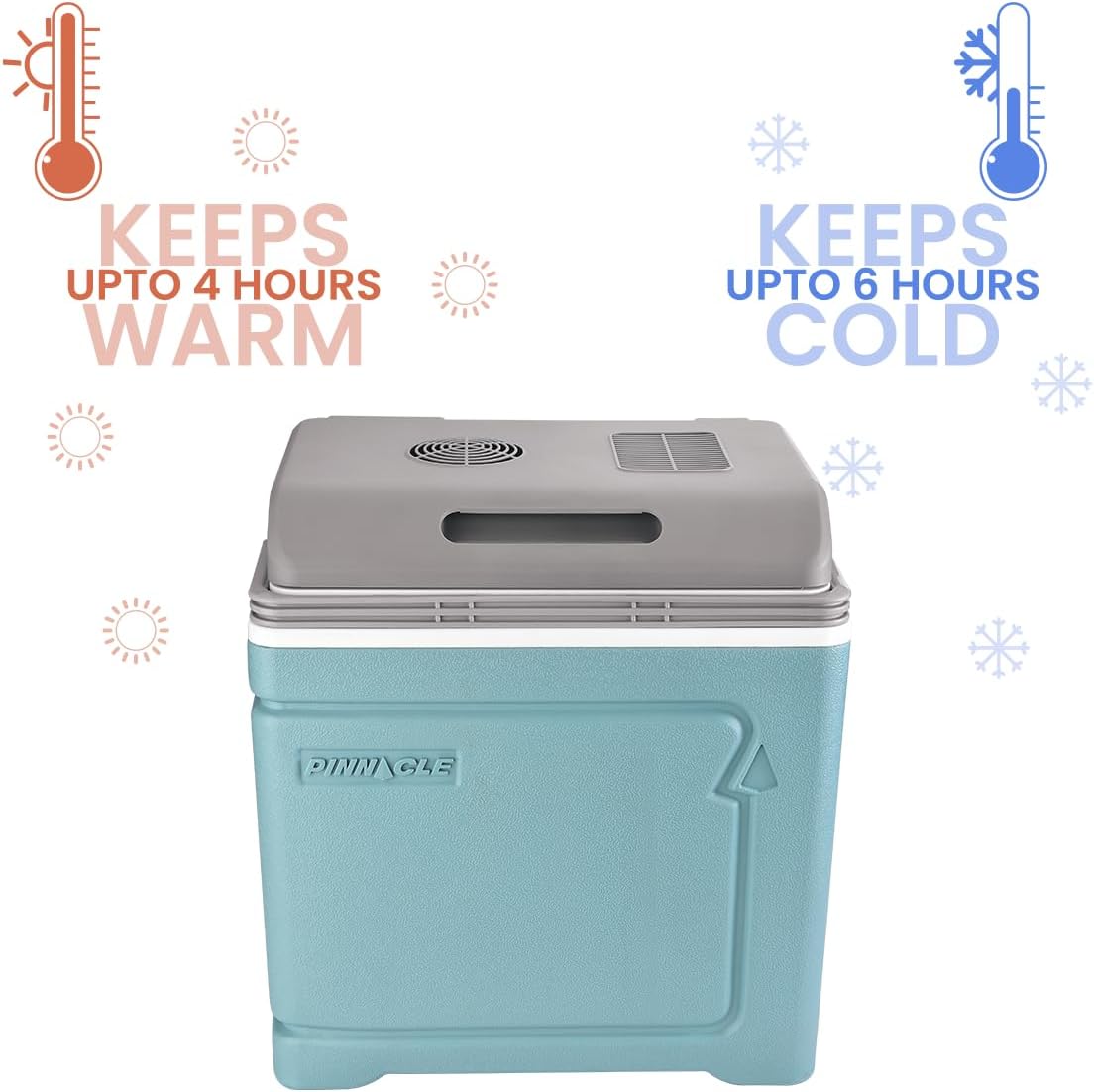 Pinnacle Thermoware Electric Cooler – Large 30L Portable Cooler for Hot and Cold Drinks and Food – 12v Travel Cooler for Car, Camper, RV, Van – Plug-In Cooler Refrigerator for Travel, Fishing, Hunting