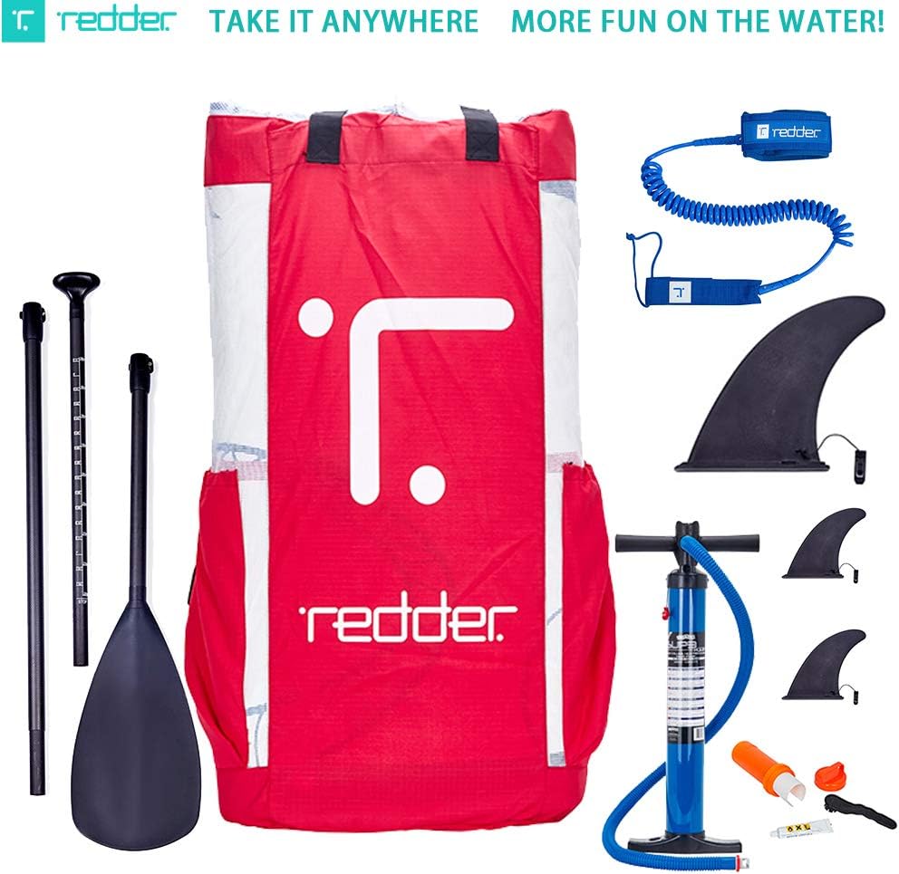 redder Stand Up Paddle Board Inflatable SUP Board for Kids and Adult Stand Up Paddling Board with Leash, Paddle, Backpack, Pump, Repair Kit, Non-Slip Deck Kayak Surfing Fishing SUP Board
