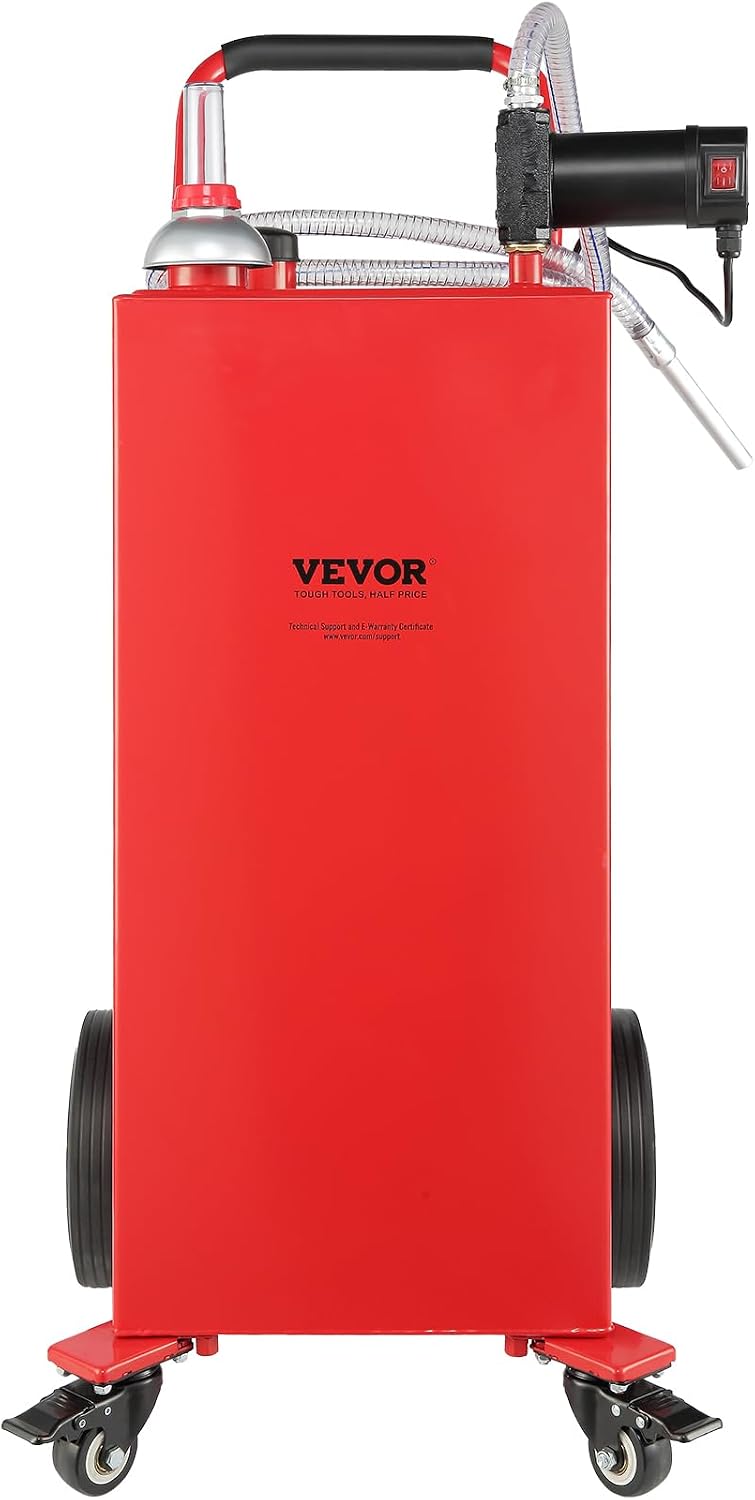 VEVOR 30 Gallon Diesel Caddy, 23.5 L/min, 180W Portable Storage Tank Container with Electric Pump Wheels, Diesel Transfer Storage Tank for Fueling