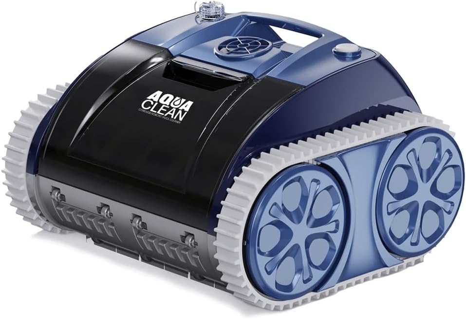 AquaClean AC1000 PRO Cordless Robotic Pool Cleaner, Up to 1500 sq. ft., Climbs Pool Walls, Blue, ABS Material, Rechargeable, Fast Charging