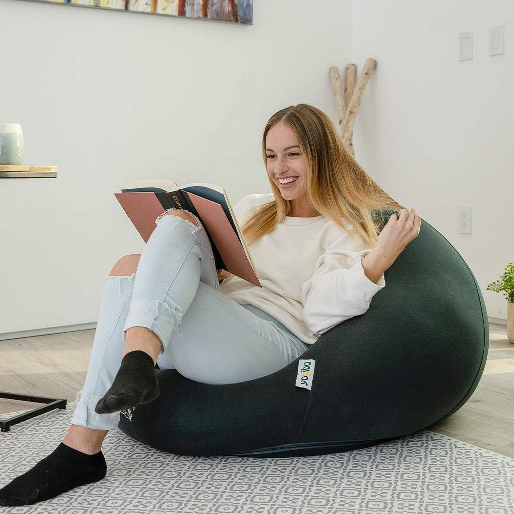 Yogibo Pod X Small Bean Bag Lounger Chair for Adults and Teens with Filling, Soft, Plush, Comfy, Sensory Lounge Beanbag, Washable Cover, Dark Gray