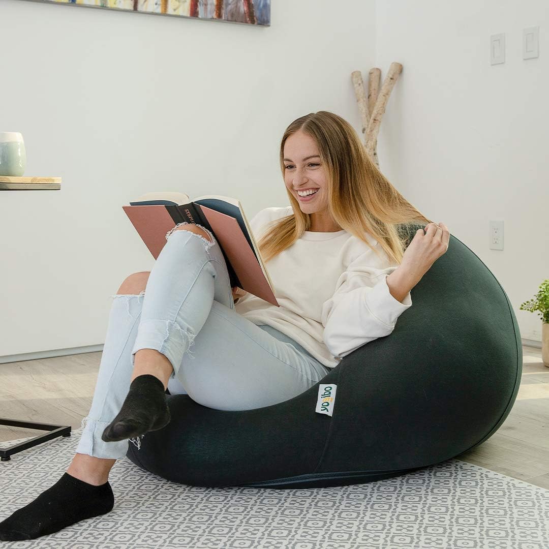 Yogibo Pod X Small Bean Bag Lounger Chair for Adults and Teens with Filling, Soft, Plush, Comfy, Sensory Lounge Beanbag, Washable Cover, Red