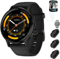 Garmin Venu 3 Health and Fitness GPS Smartwatch Steel Bezel w/Black Case (45mm) Bundle with 2 Year Protectio Pack + Deco Essentials Silicone Dust Cover - 3 Pack + 1.4 Inch Screen Protector