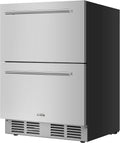KoolMore KM-OKS-RD2 24 in. Outdoor Kitchen Double Drawer Built-in Refrigerator in Stainless-Steel, ETL Listed