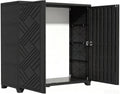 KINYING Outdoor Storage Cabinet Waterproof, 60 Gallon Resin Outdoor Storage Shed for Patio/Garden/Backyard, Outdoor Storage Box for Cushions,Garden Tools and Pool Supplies(Black W/O Shelving)
