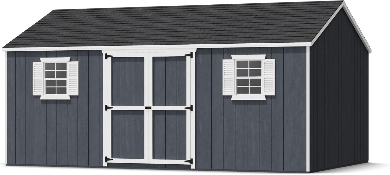 Little Cottage Co. 12x18 Value Workshop Shed with Operable Windows, Outdoor Wood Storage Do-It-Yourself Precut Kit