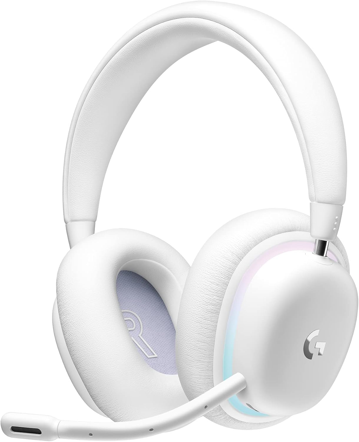 Logitech G735 Wireless Gaming Headset, Customizable LIGHTSYNC RGB Lighting, Bluetooth, 3.5 MM Aux Compatible with PC, Mobile Devices, Detachable Mic - White Mist (Renewed)