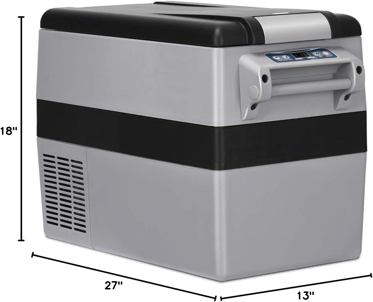 COSTWAY Car Refrigerator, 44-Quart Electric 12V/24V Car Cooler with 3 Levels, LCD Display, Shockproof Design, Travel RV Fridge for Camping, Truck Party