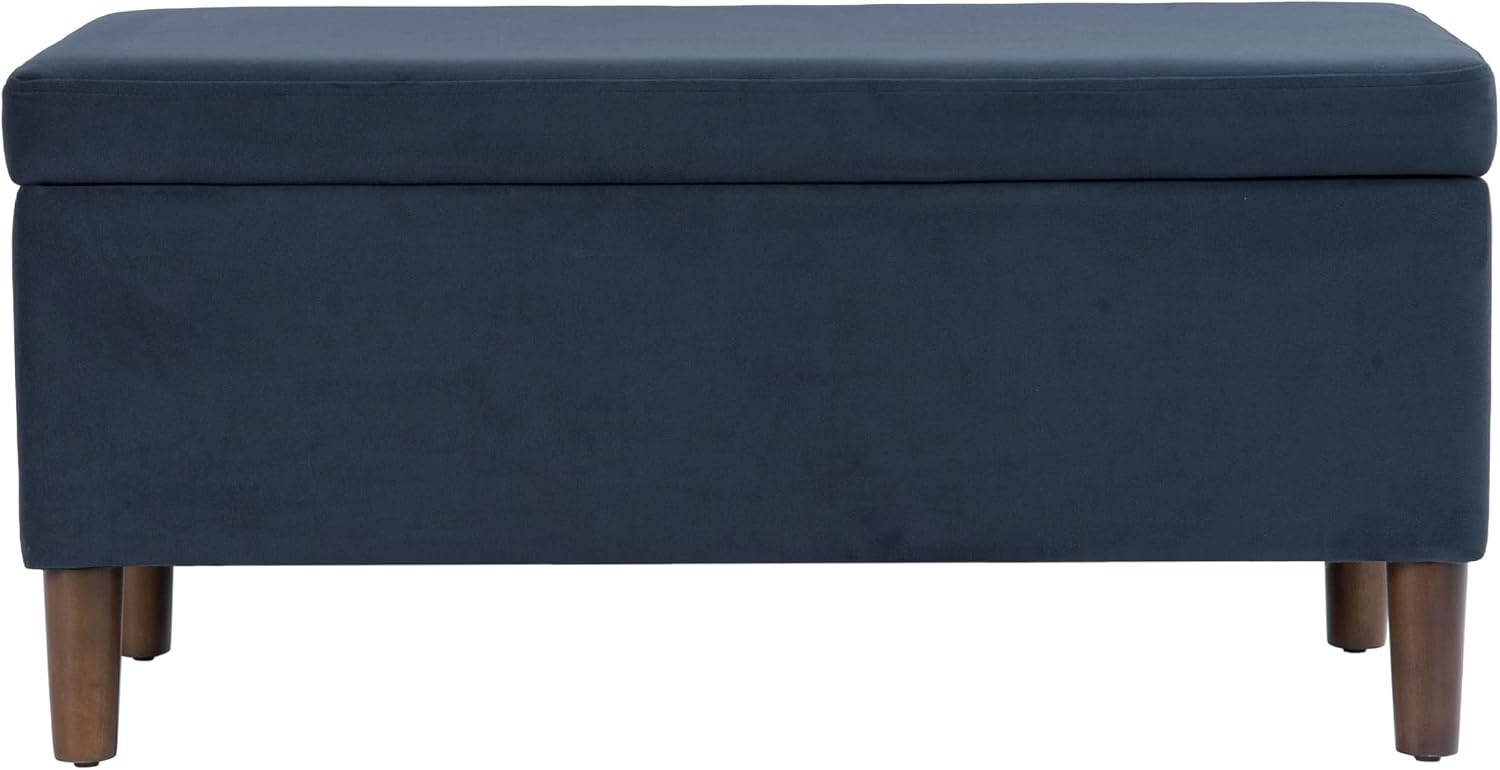 HomePop Malmo Decorative Storage Bench -Blue Velvet