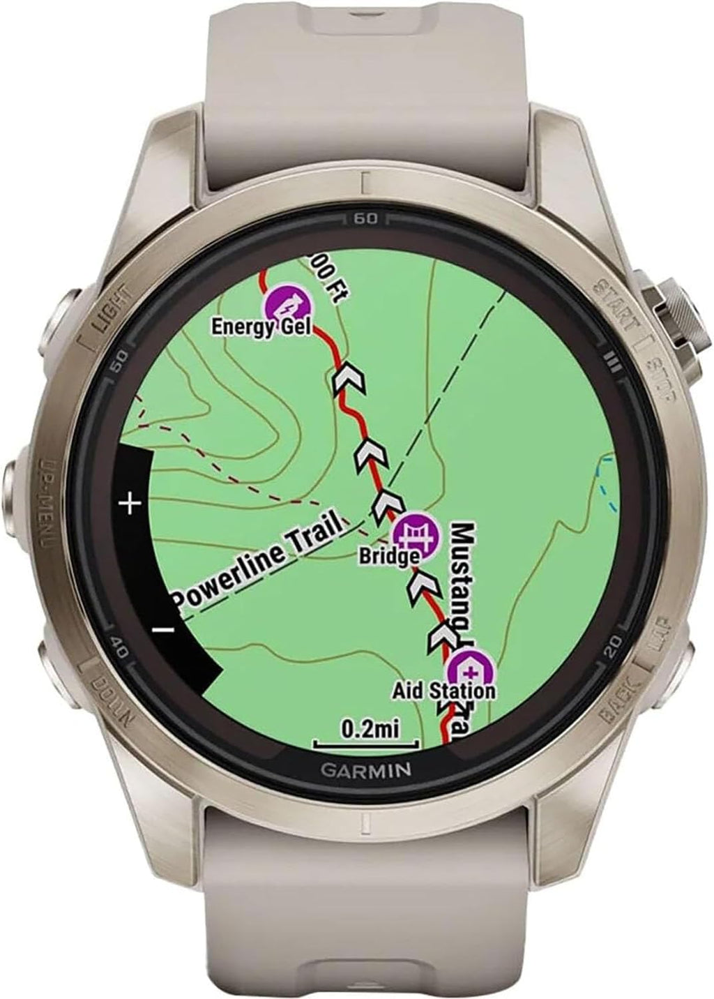Garmin Fenix 7S Pro Solar, Sapphire, Soft Gold Steel, Light Sand Bundle with 2 Year Enhanced Protection Pack (Renewed)