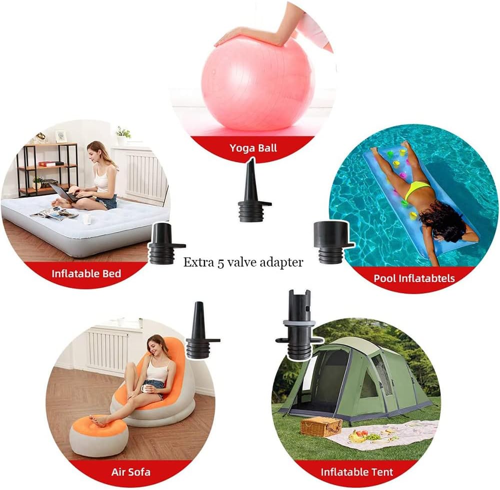 20Psi SUP Electric Air Pump with Inflation & Deflation Ports 12V DC, for Inflatable Stand Up Paddle Boards, Boats, Tents, Air Beds, Kayaks