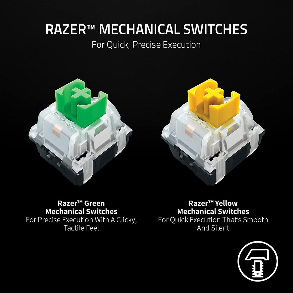 Razer BlackWidow V3 Mini HyperSpeed 65% Wireless Mechanical Gaming Keyboard: Green Mechanical Switches Tactile & Clicky - Doubleshot ABS Keycaps - Chroma RGB - Up to 200 Hr Battery - Snap Tap