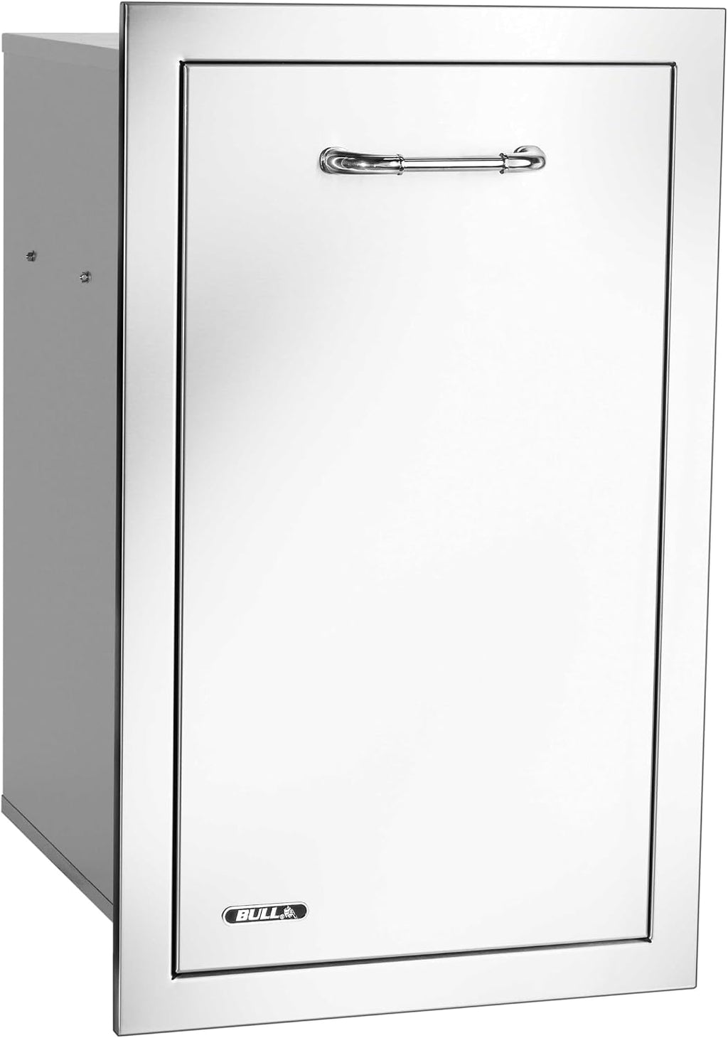 Bull Outdoor Products Premium Components for Outdoor Kitchen BBQ Island Slim 10 Gallon Trash Drawer with Trash Can with Reveal
