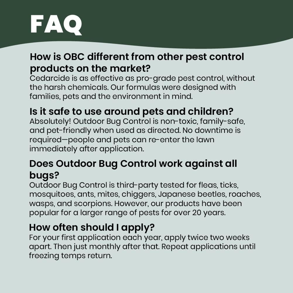 Cedarcide Outdoor Bug Spray | Kills & Repels Mosquitoes, Ticks, Fleas, Mites & More with Natural Essential Oils | Family & Pet-Safe | PCO Choice | Gallon