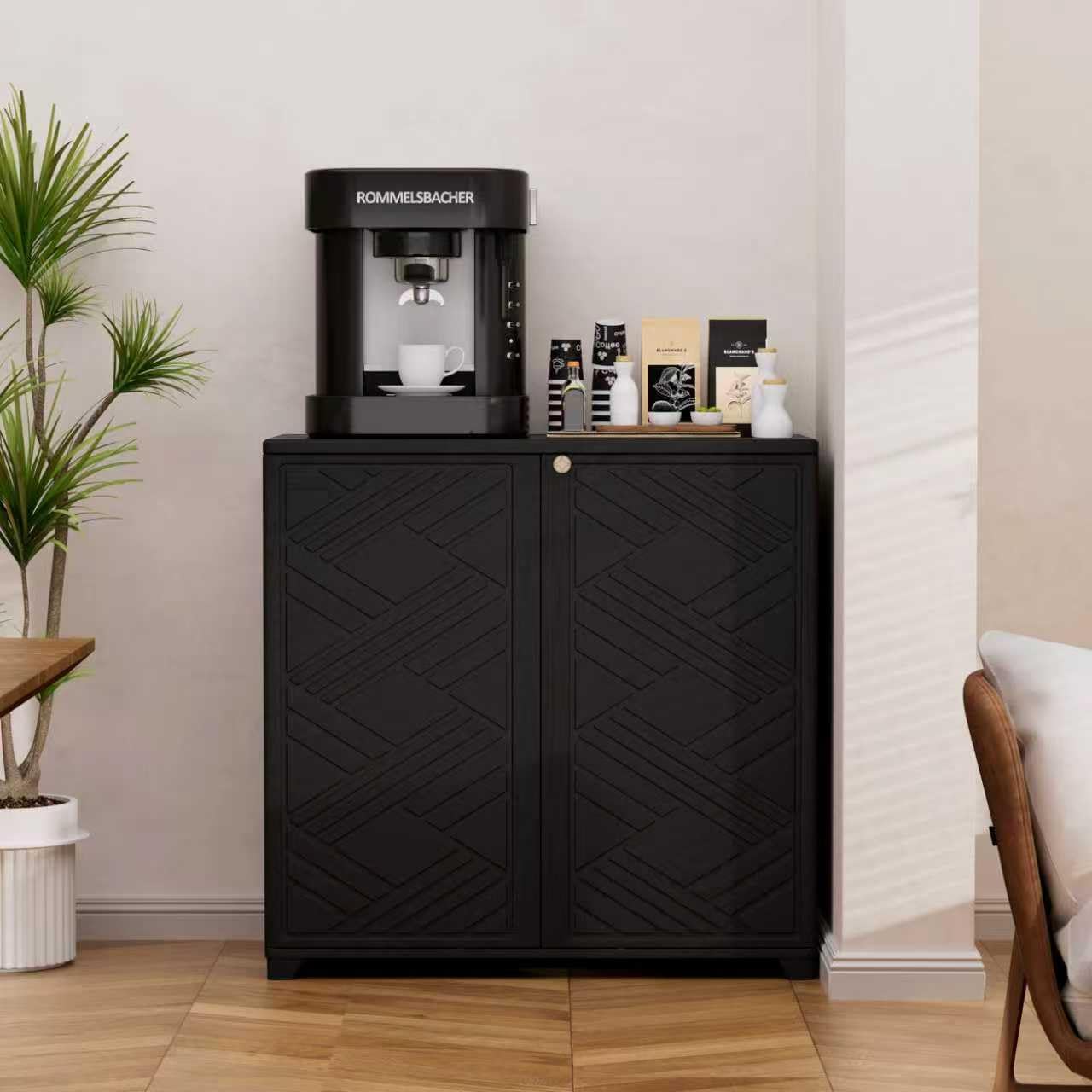 Mrosaa Outdoor/Indoor Storage Box,Resin and Plastic Storage Cabinet Waterproof,Outdoor Cabinet for Patio/Garden/Balcony/Backyard/All Room(with 2 Shelves)-Black