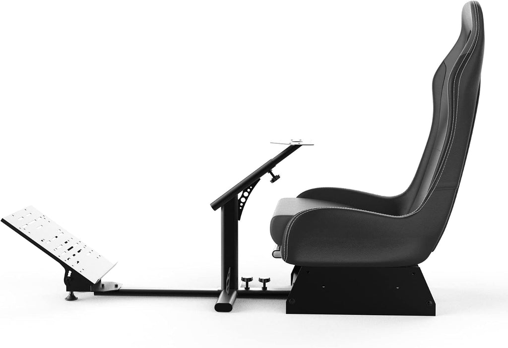 Sim Racing Cockpit with Seat | Compatible with G29 G920 G923 T248X T248 T300RS TX F458 T500RS| Easy to Install Racing Wheel Stand for PS5, Xbox, PC Gaming (Black/Grey)