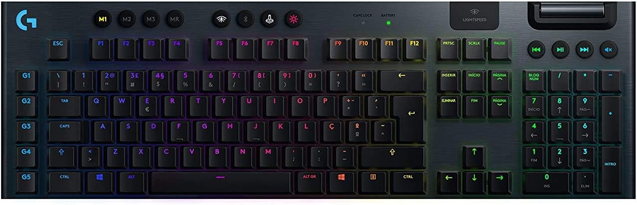 Logitech G915 Wireless Mechanical Gaming Keyboard -Tactile, Black (Renewed)