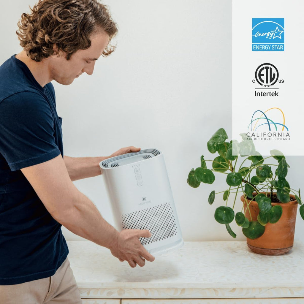 Medify MA-14 Air Purifier with True HEPA H13 Filter | 470 ft² per Hour for Smoke, Odors, Pollen, Pets | 99.9% Removal to 0.1 Microns | White, 2-Pack