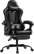 Shahoo Gaming Chair, Video Gaming Chair with Footrest and Lumbar Support, Ergonomic Computer Chairs with 360° Swivel and Height Adjustable, Spin Chair with Headrest for Home Office, Study Room (Black)