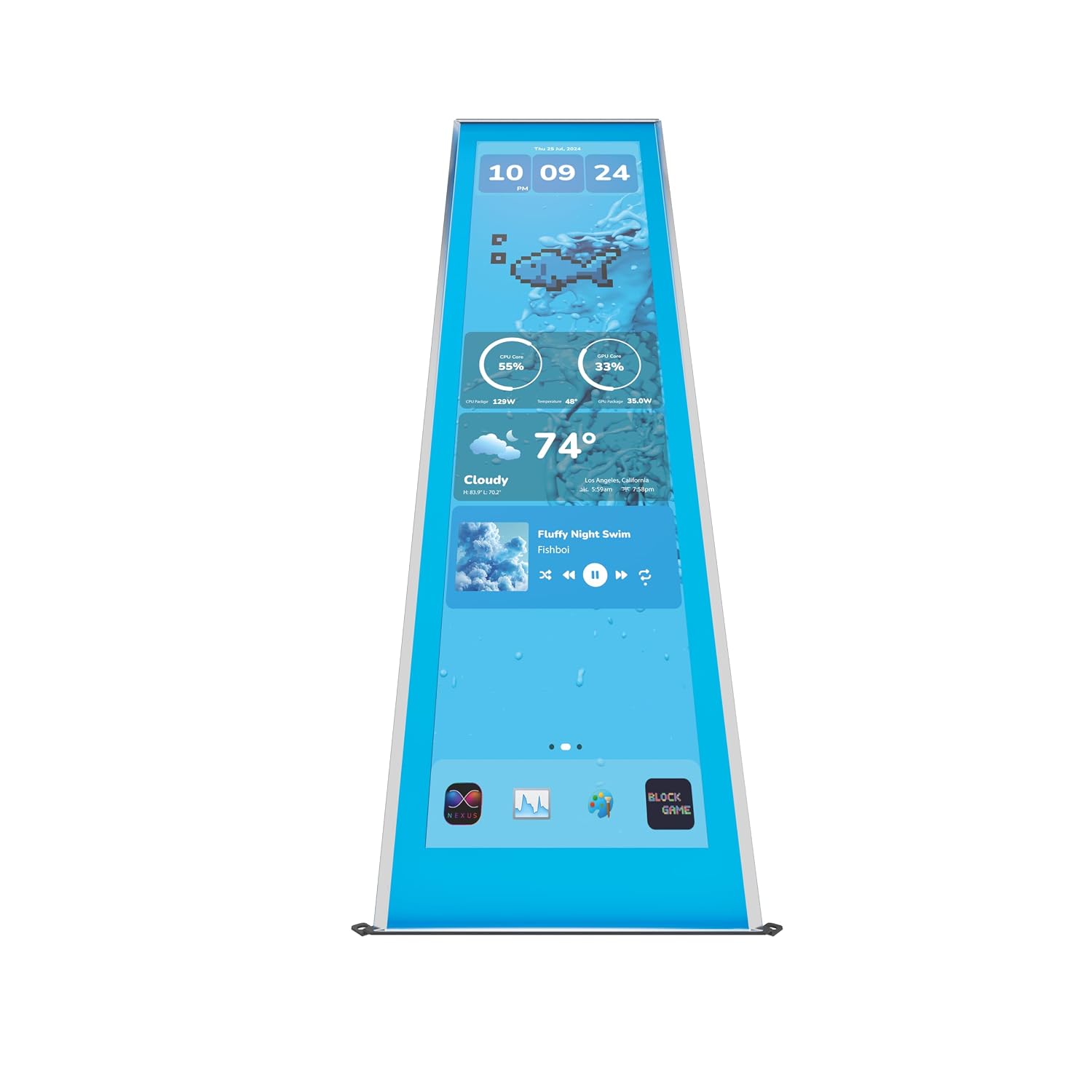 Hyte Y70 Touch Infinite Display Upgrade Screen Kit for PC Case - 14.9' IPS Display - 2.5K Resolution - 60Hz - 10-Point Touch - Blueberry Milk (Blue)