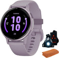 Garmin 010-02862-13 Vivoactive 5 Fitness Smartwatch, Orchid | Official USA Partner Model | Bundle with Workout Cooling Sport Towel and Deco Essentials Wearable Commuter Front and Rear Safety Light