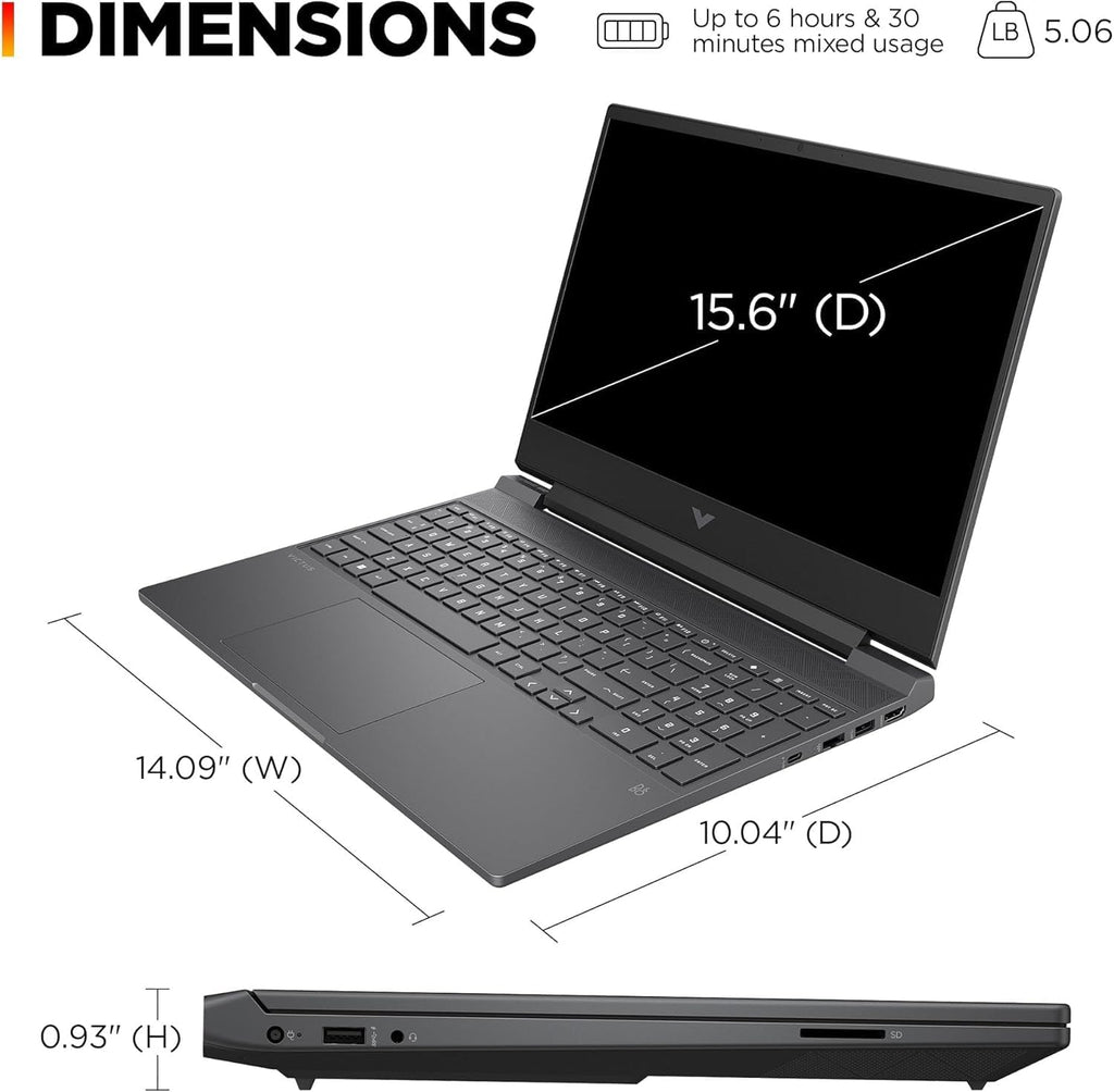 HP Victus 15.6' Full HD 144Hz Gaming Laptop, Intel Core i5-12450H,16GB RAM,512GB PCIe SSD, NVIDIA GeForce RTX 3050, Wi-Fi 6, Backlit Keyboard,Windows 11 Pro, Performance Blue