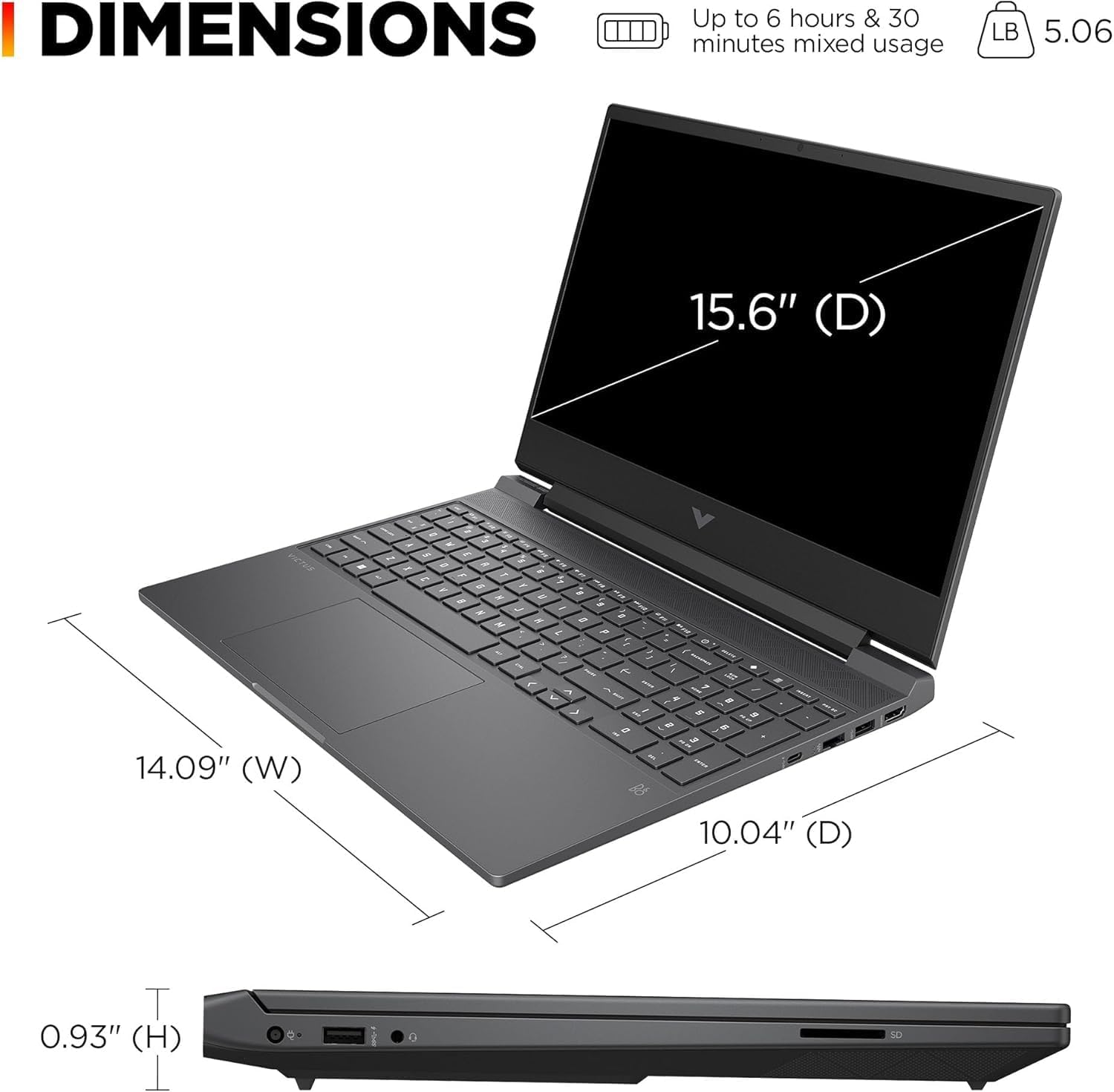 HP Victus 15.6' Full HD 144Hz Gaming Laptop, Intel Core i5-12450H,16GB RAM,512GB PCIe SSD, NVIDIA GeForce RTX 3050, Wi-Fi 6, Backlit Keyboard,Windows 11 Pro, Performance Blue