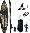 Inflatable Paddle Board 10'6''/11' Wide, Standup Paddle Board for Adults, with Premium SUP Accessories - 3 Fins, Adjustable Paddle, Safety Leash & Waterproof Phone Bag (GNR 11'5 * 33''*6'')