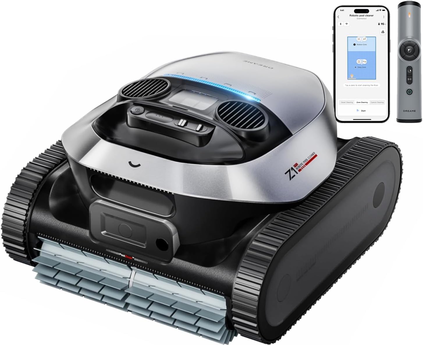 DREAME Robotic Pool Cleaner, 8000 GPH Strong Suction, 180-300 Mins Runtime, Smart Navigation Mapping, Automatic Cleaning for Wall, Waterline, Inground and Above Ground Pools