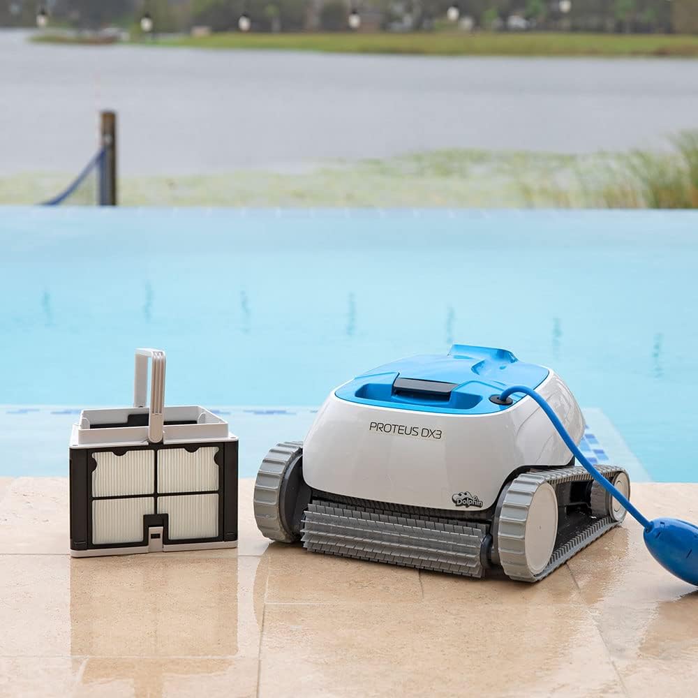 Dolphin Proteus DX3 Automatic Robotic Pool Vacuum Cleaner Includes Ultra-Fine Filters for an Ultimate Clean, Ideal for In-Ground Pool up to 33 FT in Length
