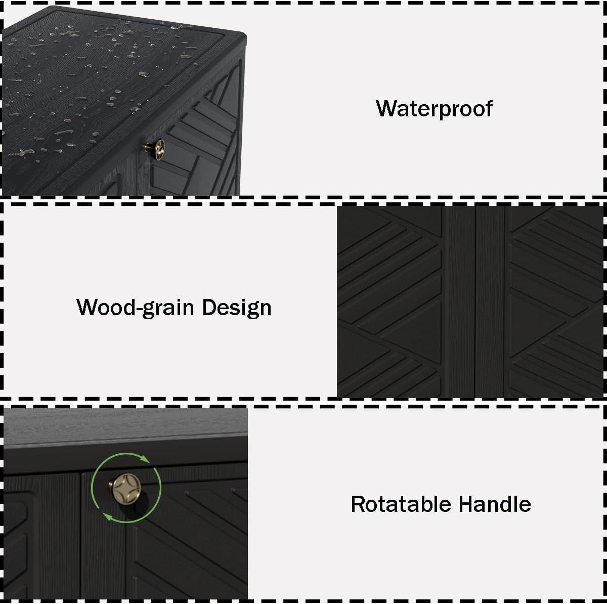 Mrosaa Storage Box Outdoor Caninet,Resin Indoor Storage Box Waterproof Outdoor Storage Cabinets for Patio/Garden/Backyard