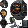 Garmin Fenix 8 Premium Multisport GPS Running Smartwatch, 51 mm | AMOLED, Dive-Rated, Built-in Flashlight | Slate Gray with Black Band with Signature Series Charging Stand