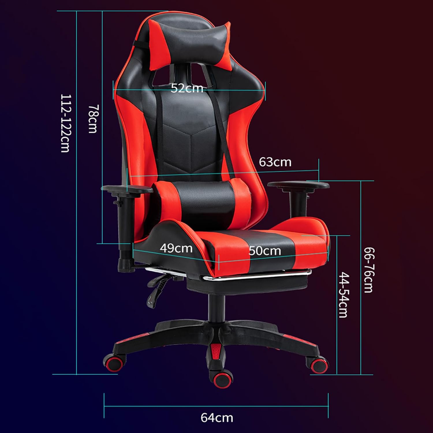 Computer Gaming Chair with Footrest and Lumbar Support Ergonomic High Back Video Game Chairs with Swivel Seat and Headrest Height Adjustable Racing Style Office Computer Game Chair, Blackwhite