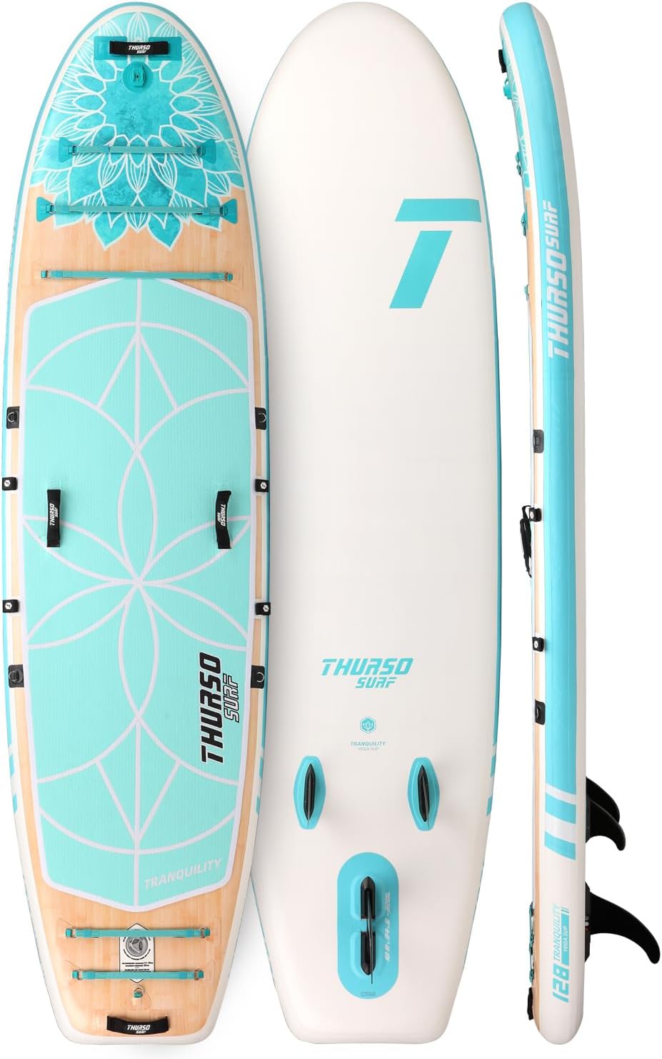 THURSO SURF Tranquility 10 ft 8 Yoga Paddle Board Inflatable Stand Up Paddleboard Yoga/Pilates/Fitness SUP Board | Woven Drop-Stitch | Fusion PVC | Welded Rail | Lightweight & Rigid